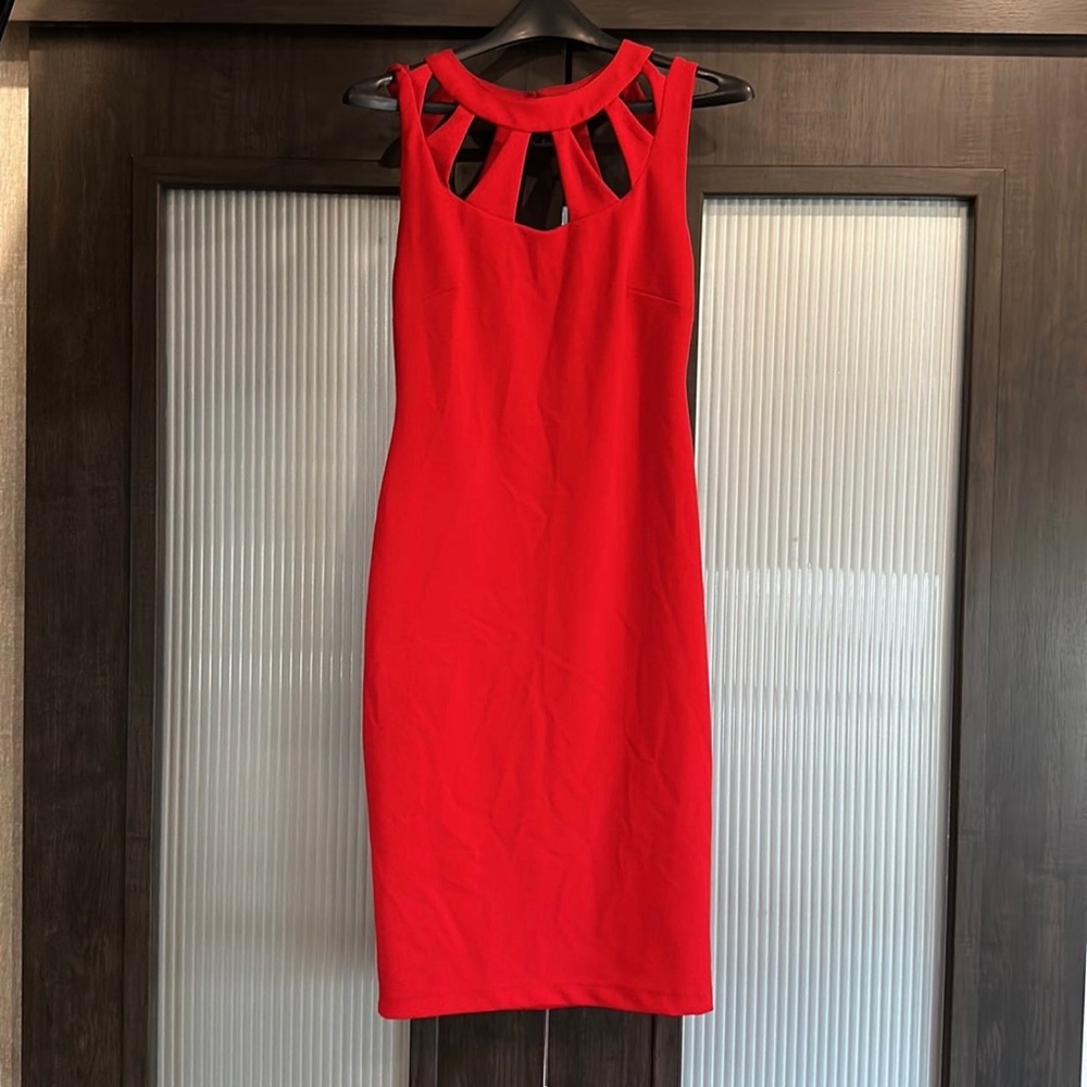 Fitted red dress